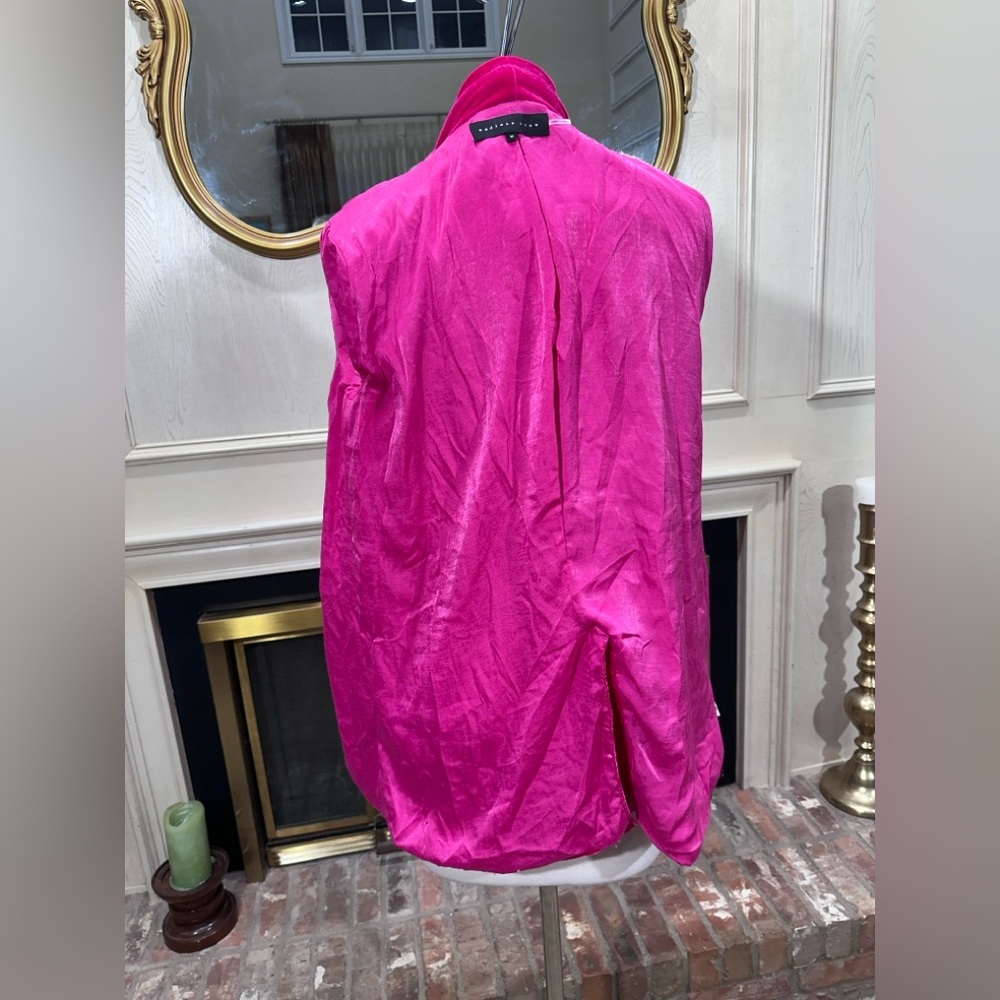 Endless Rose Pink Velvet Blazer Jacket Women’s M Soft Stretch Shawl Collar - Picture 8 of 12